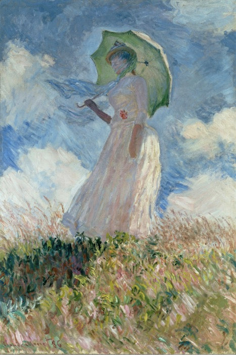 WOMAN WITH A PARASOL ALSO KNOWN AS STUDY OF A FIGURE OUTDOORS FACING LEFT